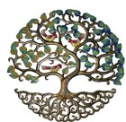 23 Inch Full Of Colors Tree Of Life Made In Haiti Hand Made Metal Drum Artwork