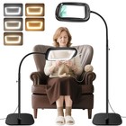 Led Floor Magnifying Lamp With Light Stand Flexible Gooseneck 5 Modes 30x 10x