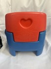 1990 Fisher Price Grow With Me Booster Seat Red   Blue Plastic Vintage Booster
