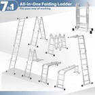 Multi-purpose Folding Ladder 7-in-1 3 Step 12ft Reach Height For Work
