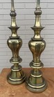 Vintage Pair Of Mcm Stiffel Brass Lamps 35    To Top Of Finial Heavy