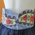 Vintage Handmade Floral Sheer Half Apron With Pockets