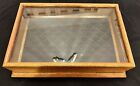 Nice  Antique Oak Wood Glass Tabletop General Store Jewelry Display Case
