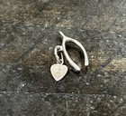 Vintage sterling Silver Dangling Wishbone And Engraved  3 Heart detailed 1 1g