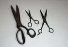 Vintage Forged Steel Tailor Shears   Sewing Scissors Lot Antique Industrial