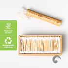 Bamboo Cotton Swabs 500 Count   Biodegradable   Organic Cotton Buds   Double Tip