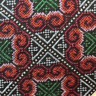 Vtg Pillow 1980 s Petit Point Cross Stitch Pink Black Red Green 15 X 15 Square