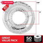  50 Pack  Round Disposable Gas Burner Liners  Aluminum Foil Silver