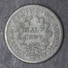 1804  crosslet 4  Stems  Draped Bust Half Cent - Coingiants -