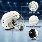 Hoklmty Ice Hockey Helmet Breathable Hockey Helmet Cage For Youth Adult White