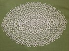 Vintage Handmade Tatting Hand Tatted Oval Lace Doily 17  X 13 