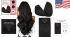 16  Remy Clip-in Hair Extensions - Natural Black  120g  7-piece Set