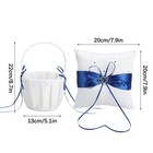 2pcs Wedding Flower Girl Basket And Ring Bearer Pillow Set  Double Heart Rhin   