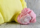 Vintage 1986 Fisher Price Puffalump Nylon Yellow Chick Plush Duck Bib 10  8010