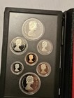 1982 Royal Canadian Mint 7 Coin Proof Set  500 Silver Dollar Bison Regina