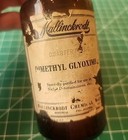 Antique Mallinckrodt Amber Pharmacy Medicine Bottle Paper Label No Stopper - G2