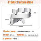 50 Pcs Trailer Frame Wire Clips Stainless Steel Metal Cable Clips 0 89 Inch New
