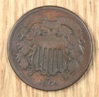 1864 Two Cent Piece 2   - Large Motto - Vg Very Good - Civil War Era Coin