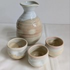 Hagi Tokozan Shoryokugama Sake Set Tokkuri   Ochoko By 11th Generation
