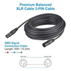 Gzhumin Dmx Cable 50ft  2 Pack 15 24m Dmx Cables 3 Pin Signal Xlr Male To Female