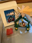Vtg Kurt Adler Spinning Wood Christmas Carousel Pyramid W candles New