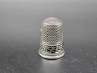 Antique Sterling Silver Thimble With Purple Stone Uk circa 1900