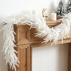 2pcs Christmas White Norfolk Pine Garland 6ft Artificial Snow Pine White-2pc-b