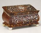 C1850 English Inlaid Tortoise Shell  Mother Of Pearl  Silver Sewing Box