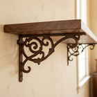 2 Vines Scrolls Shelf Brackets Cast Iron Corner Brace Antique Rustic Finish 9 5 