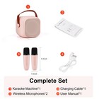 Portable Karaoke Machine With Bluetooth  Party Lights  2 Wireless Microphones   