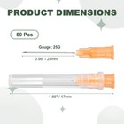 50pcs Dispensing Needle 25 Gauge 1  Stainless Steel Tips orange  