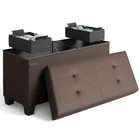  Storage Ottoman Bench With Bins  30-in 15 d X 30 w X 15 h 06 - Brown Leather