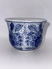 Vintage Chinese Blue   White Mini Jardiniere Planter Porcelain Pot- Small
