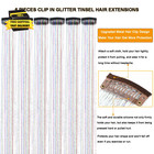 Clip In Hair Tinsel Heat Resistant 23 6 Inch Fairy Hair Tinsel Kit Clip In Tinse