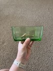 Vintage Hazel Atlas 1 Pound Butter Dish No Lid Criss Cross Green Uranium