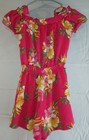 Bcbgirls Pink Floral Romper Girls S  7 8  Short Sleeve Elastic Waist Square Neck