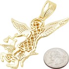 14k Yellow Gold Plated Aaa Cubic Zirconia Saint Michael The Archangel Pendant