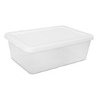  4  12 Quart Storage Boxes  Clear Plastic Storage Bin With Snap-on Lid  White