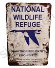 Vintage Replica 1930 s National Wildlife Refuge   Duck  Fowl  Hunting Sign  Rust