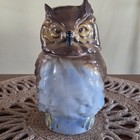 Antique Majolica Owl Figural Tobacco Jar Humidor Germany 7  Art Nouveau