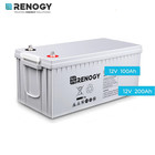 Renogy Deep Cycle Agm Battery Rechargeable 12v 100ah 200ah For Rv Solar Marine