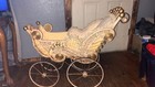 Antique Victorian Wicker Baby Carriage Stroller Buggy 1890s Vintage
