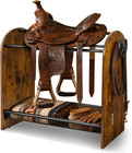 Saddle Rack Stand  Freestanding Horse Saddle Holder With Mesh Shelf  Hooks   Wes