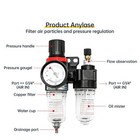     1 4  Air Pressure Regulator Compressor Oil water Separator Filter With Gauge