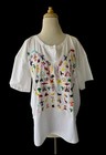 Vtg Mayan Oaxacan Hand Embroidered Mexican Huipil Peasant Top Blouse Unisex Xl