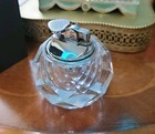 Vintage 1960s-70s Crystal Glass Chrome Table Top Cigarette Lighter