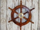 12  Ships Wheel   Wood   Brass   Nautical Maritime Decor   Pirate Captain Gift