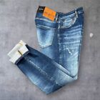 New Dsq2 Slim Jean Washed Casual Men s Slim Fit Stretchy Blue Jeans