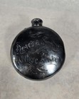 Antique Pewter Whiskey 4  Flask Engraved  here   s A Smile To Those I Love  Rare