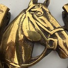 Vintage Equestrian Gold Brass Horseshoe Horse Door Knocker Home House Hardware